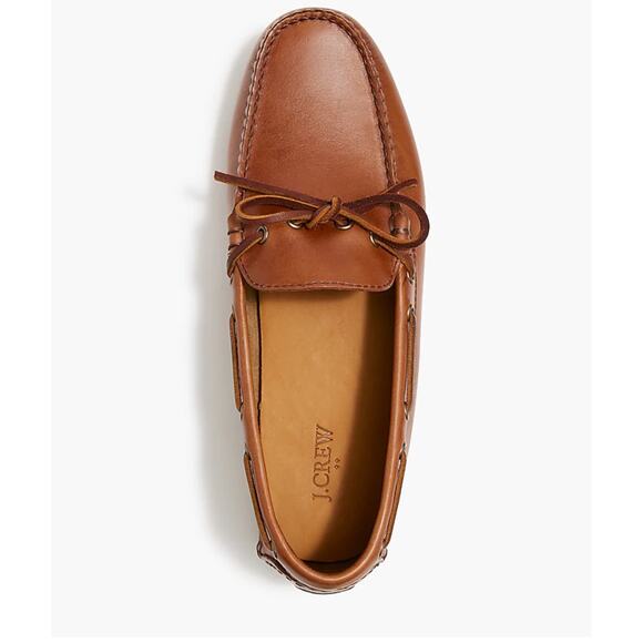 J. Crew Leather Driving Shoes Low Top Round Toe Brown Size US 10.5 NWOB - Picture 3 of 11